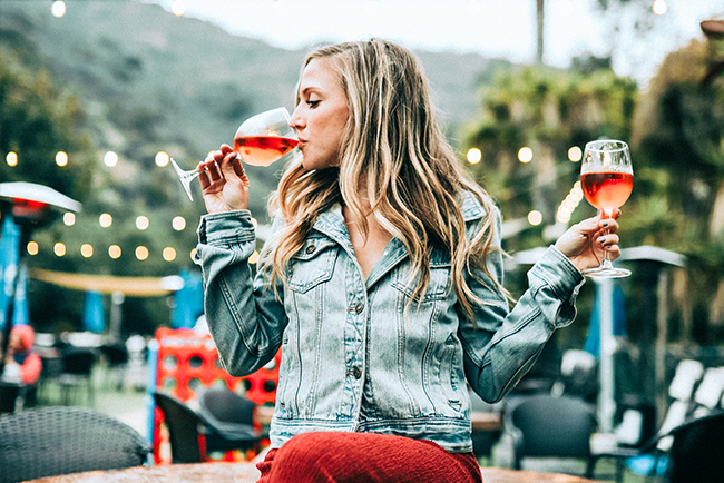 woman tasting wine Flint